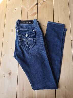 Rock Revival Celine Dark Blue Denim Skinny Jeans Size 27x32